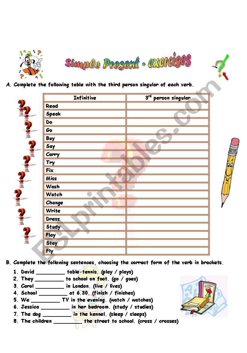  Present Simple exercises worksheet
