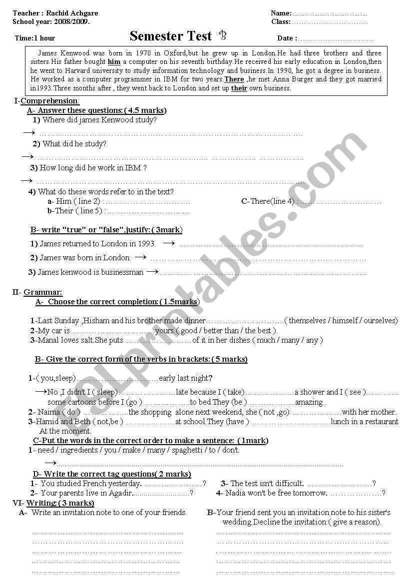 evaluation worksheet