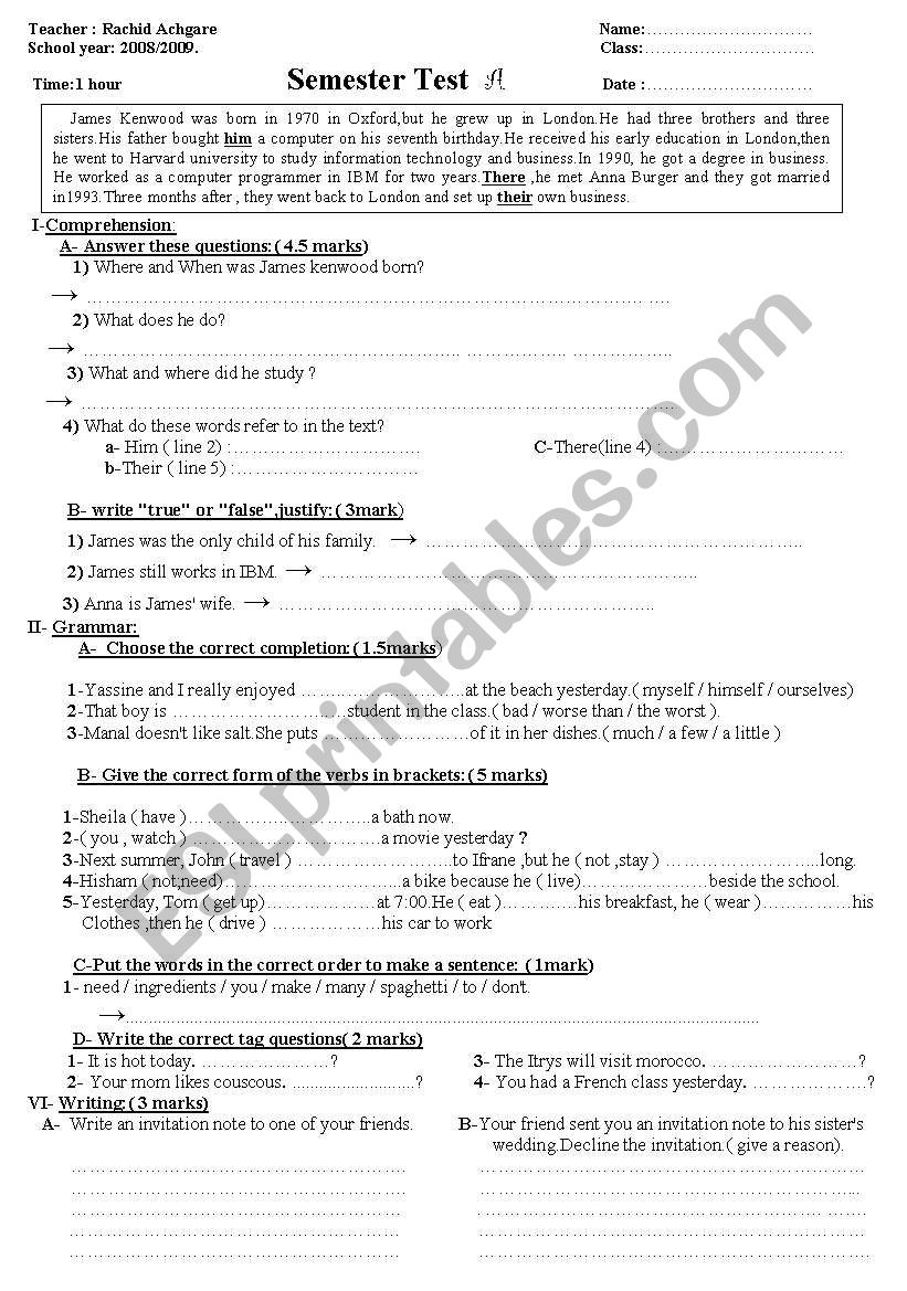 evaluation worksheet