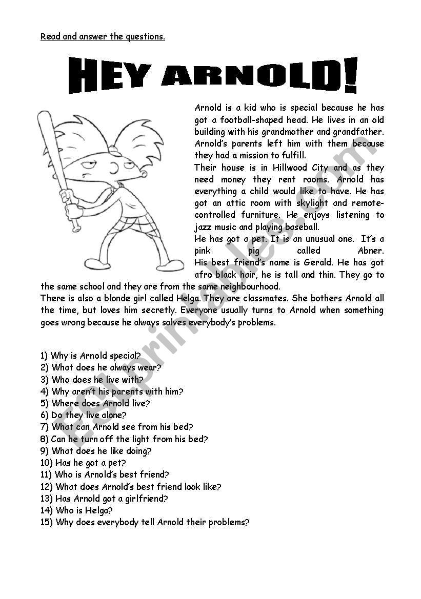 Hey Arnold worksheet