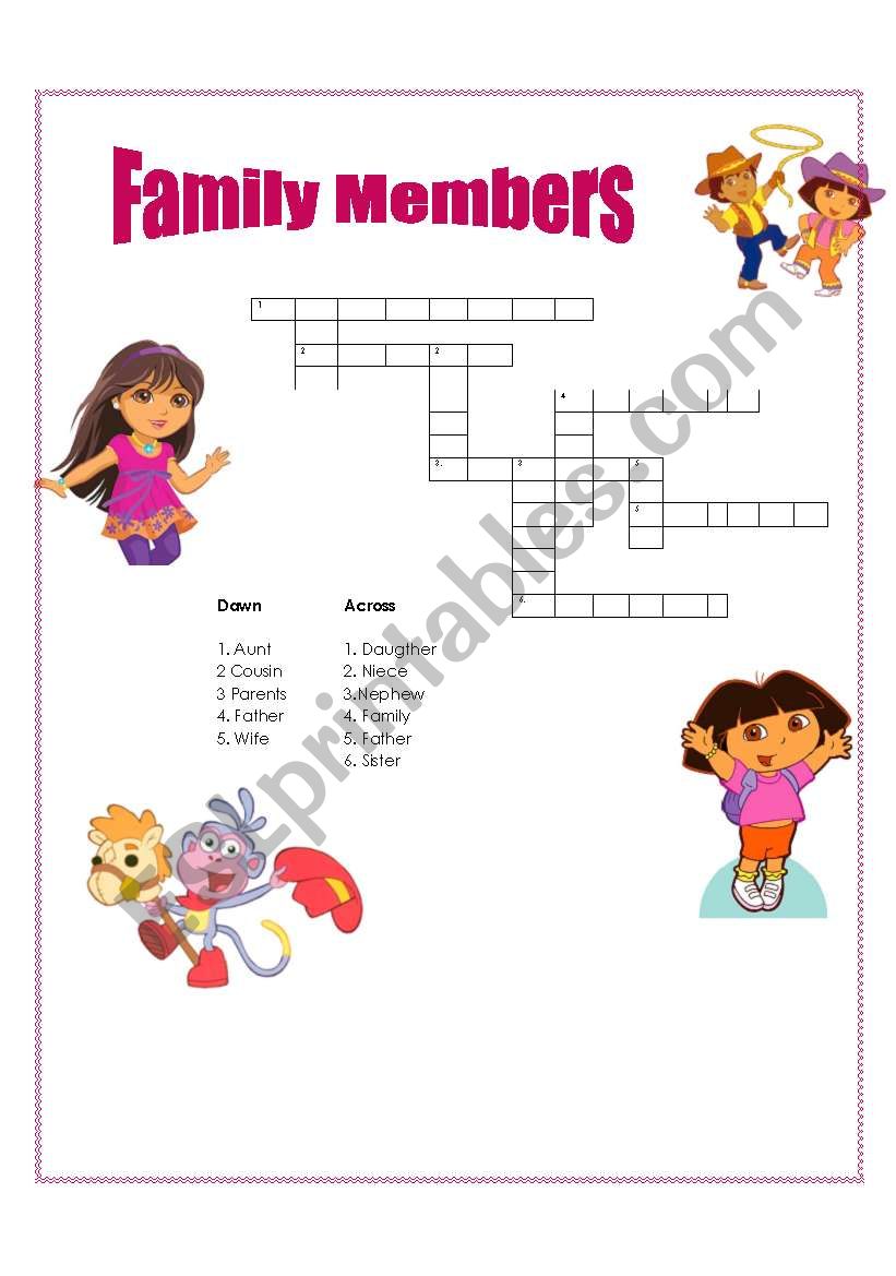 Family Members worksheet