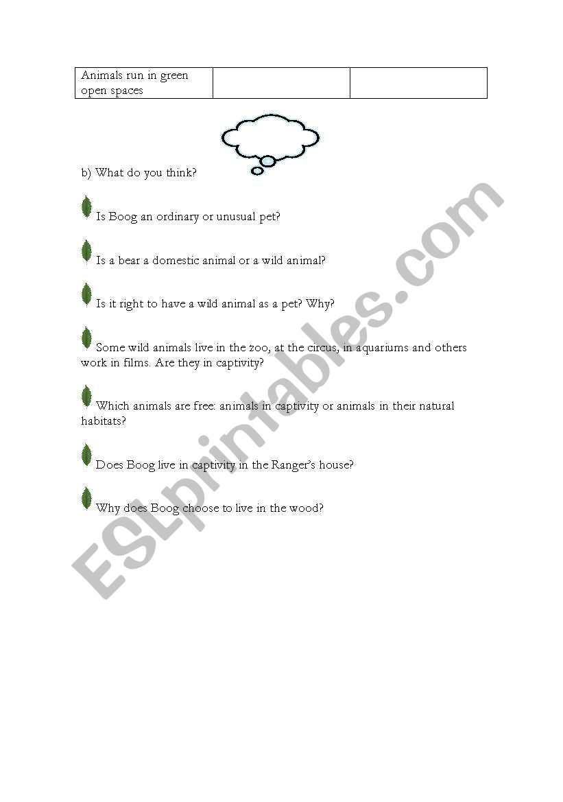 Open Season (4 part of worksheet)