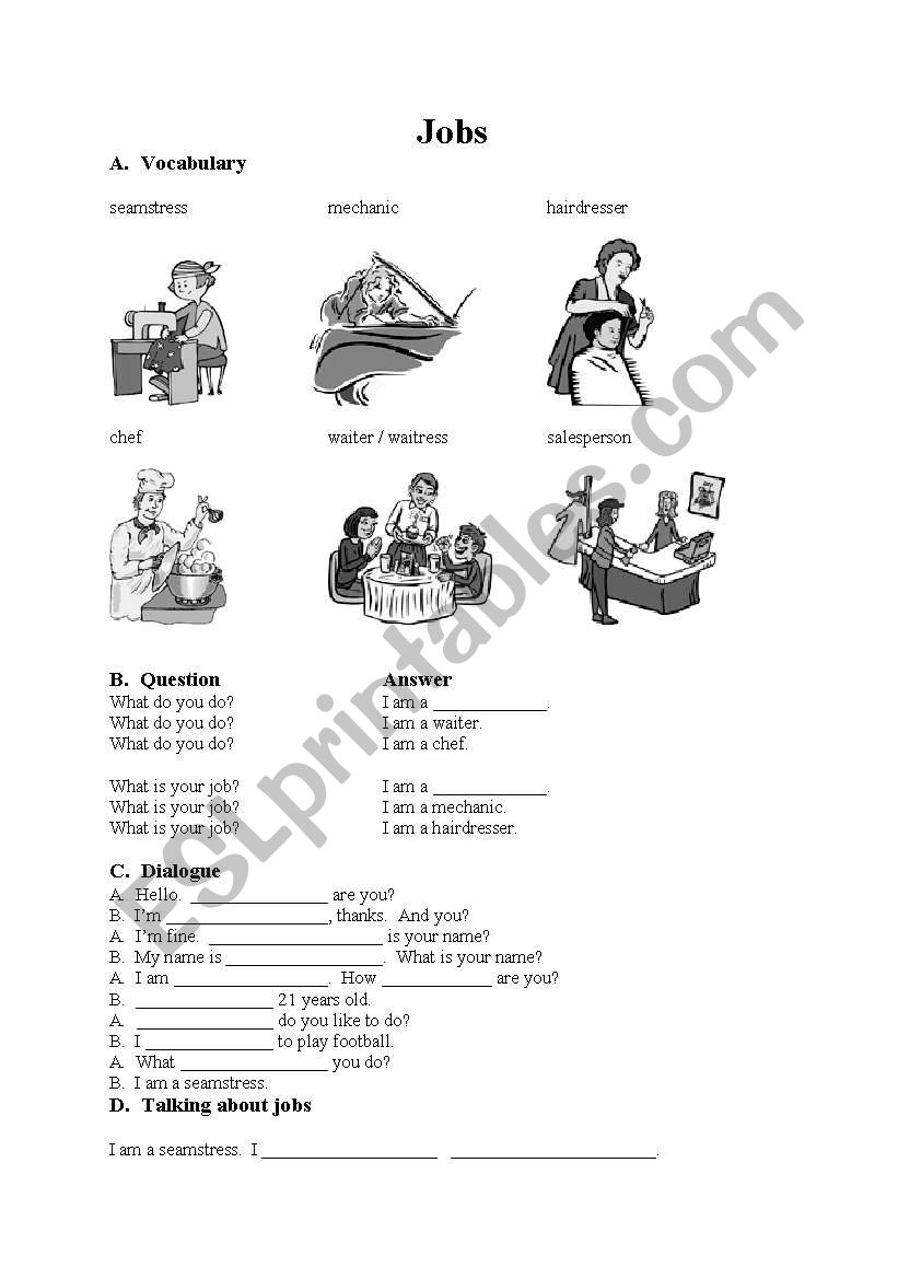 What do you do? worksheet