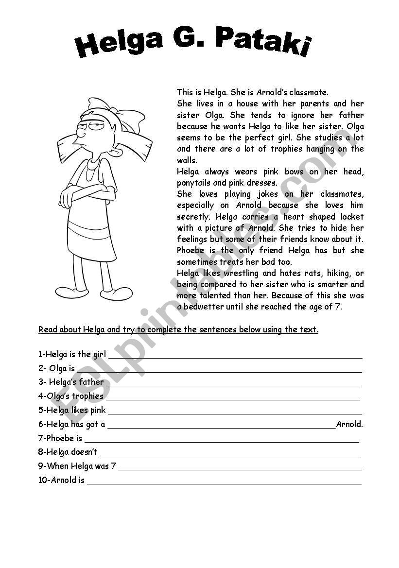 Helga Pataki worksheet