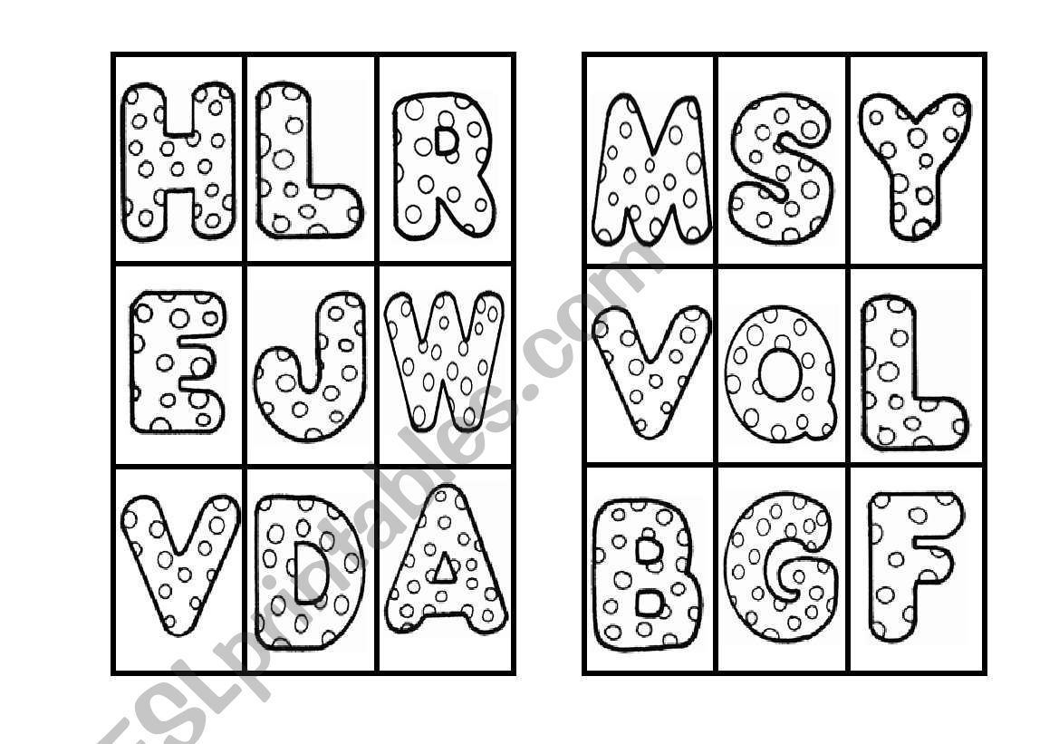 ALPHABET BINGO worksheet