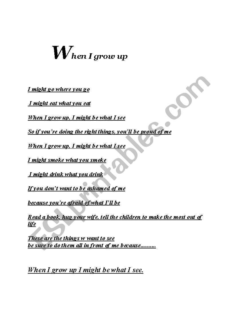 When I Grow Up Lyrics