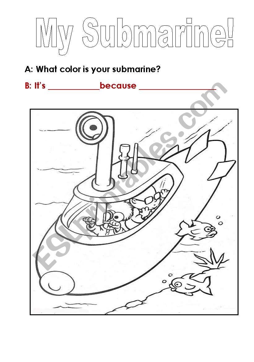 A submarine to color! After listening to the song yellow submarine( Beatles)