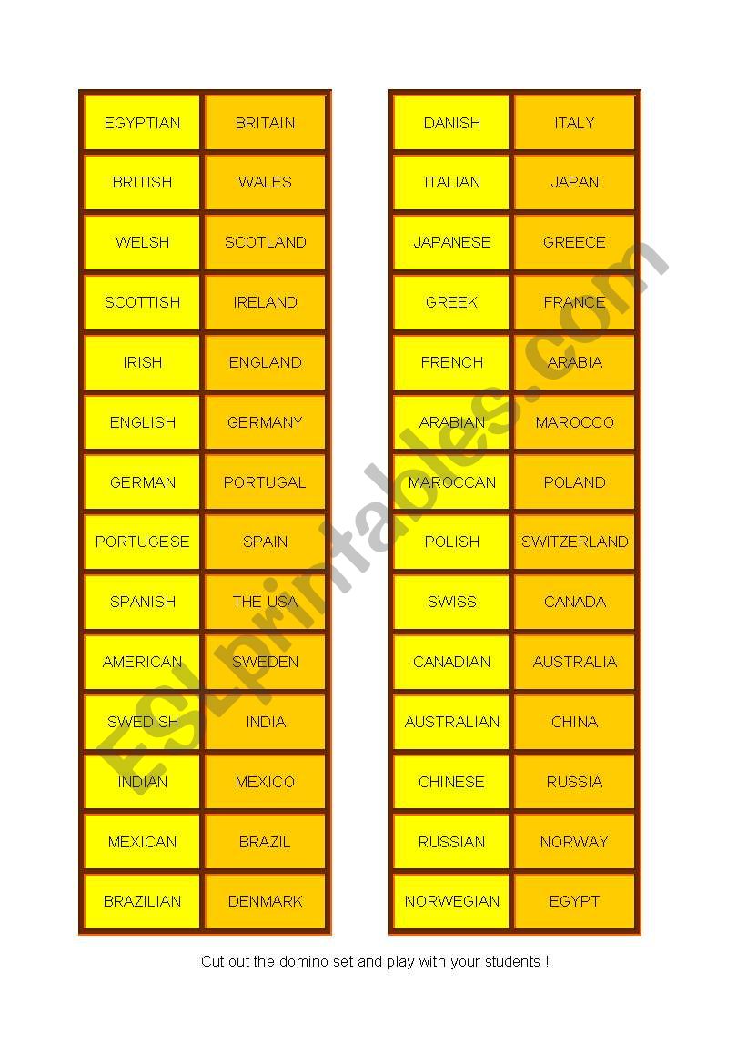 countries and nationalities domino