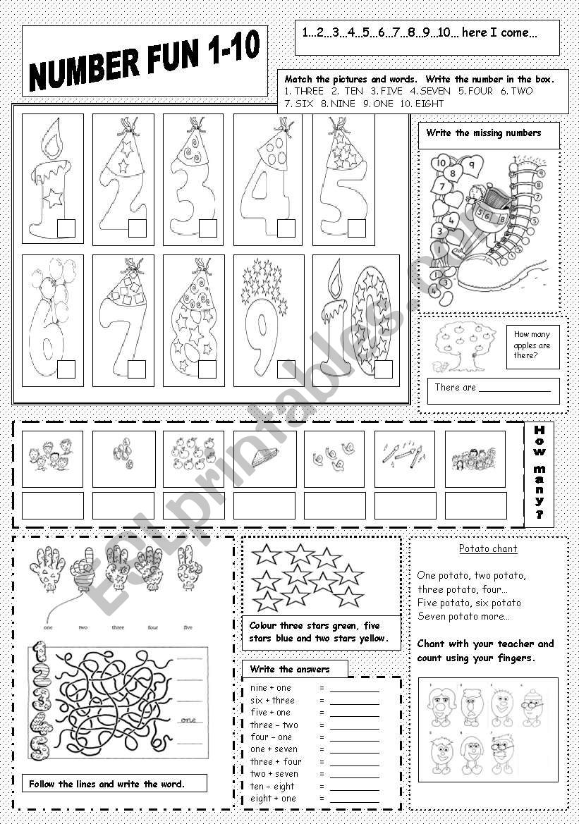 Number Fun 1-10 worksheet