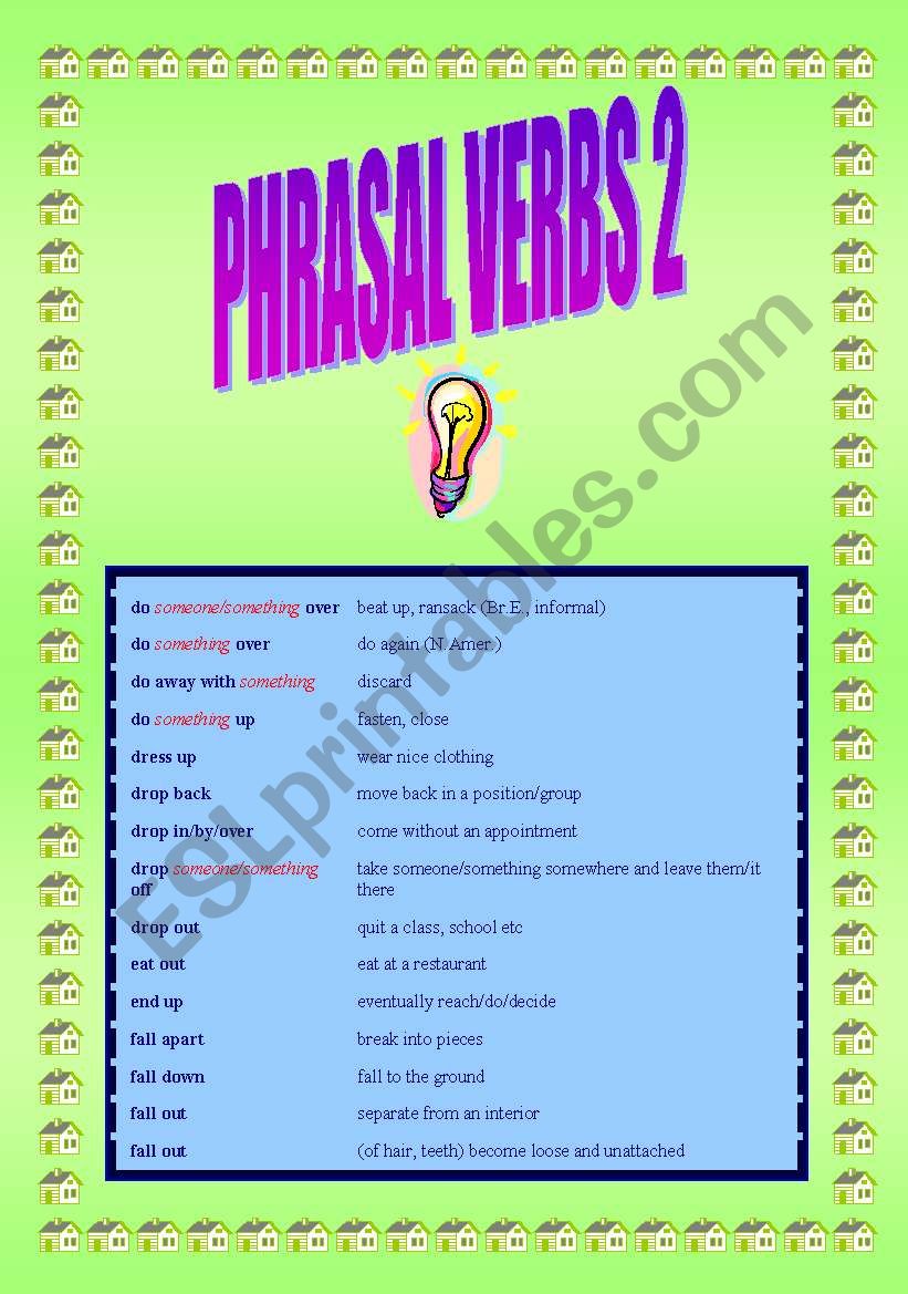 PHRASAL VERBS PART 2 worksheet