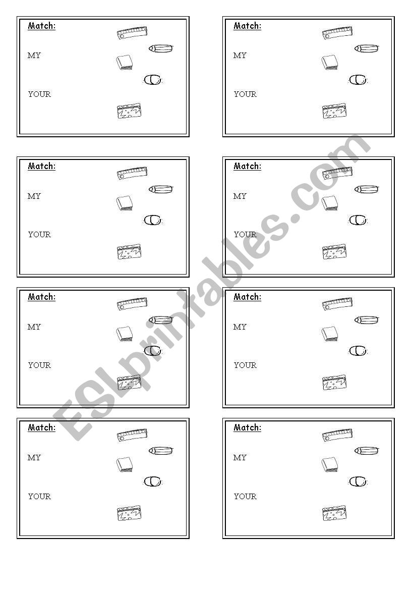 SCHOOL OBJECTS 1 worksheet