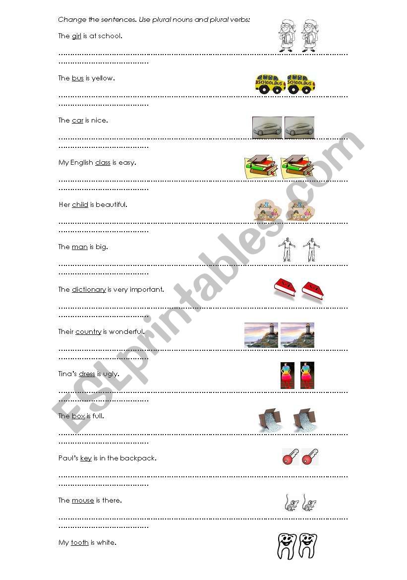 Plural Sentences worksheet