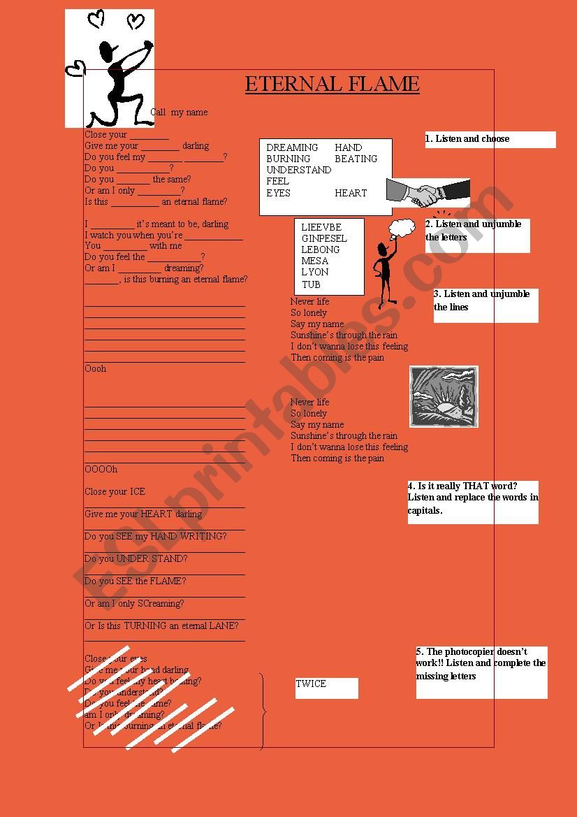 Eternal Flame worksheet