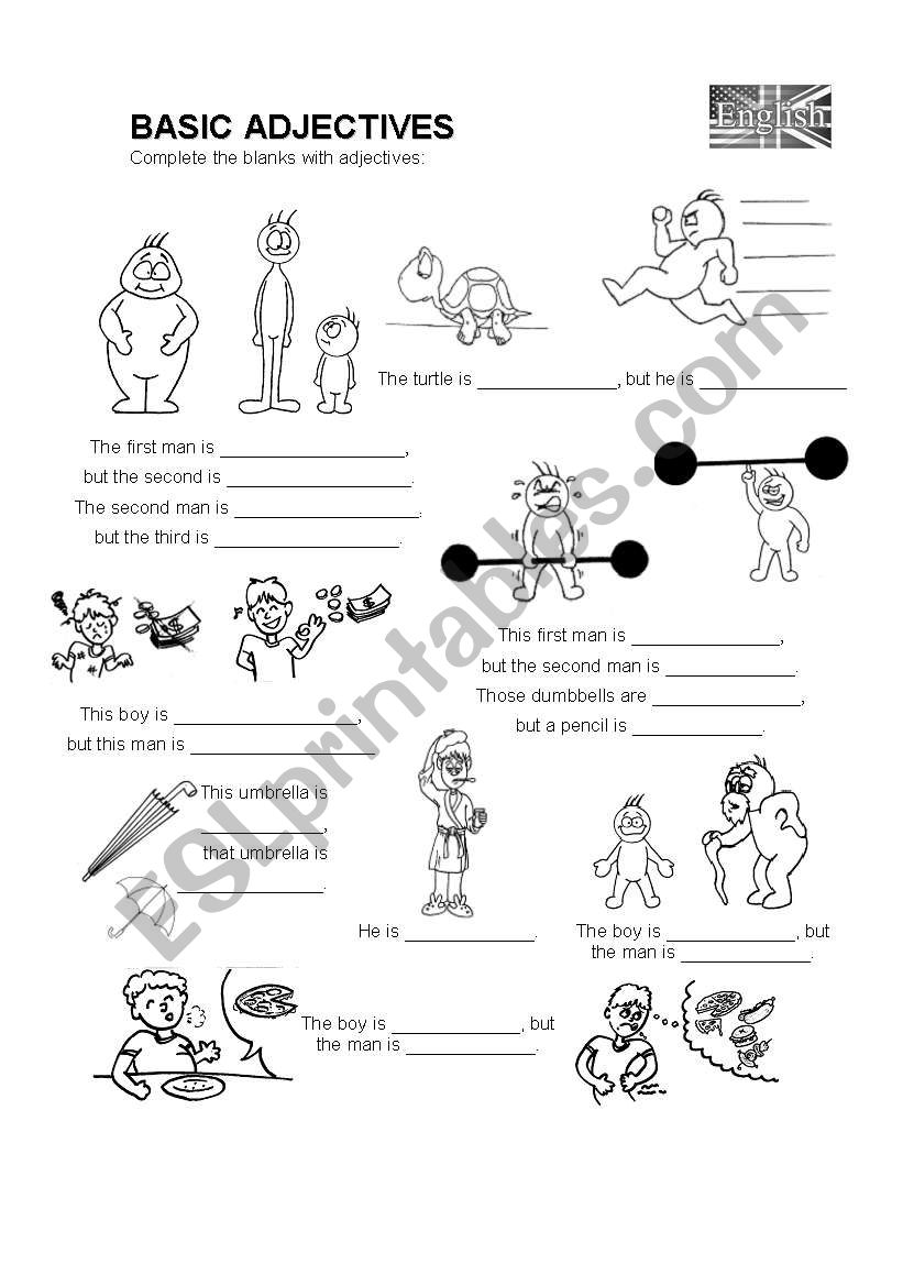 BASIC ADJECTIVES worksheet