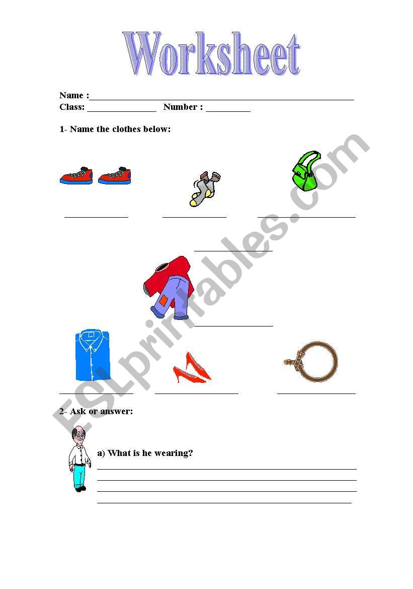 formative test worksheet