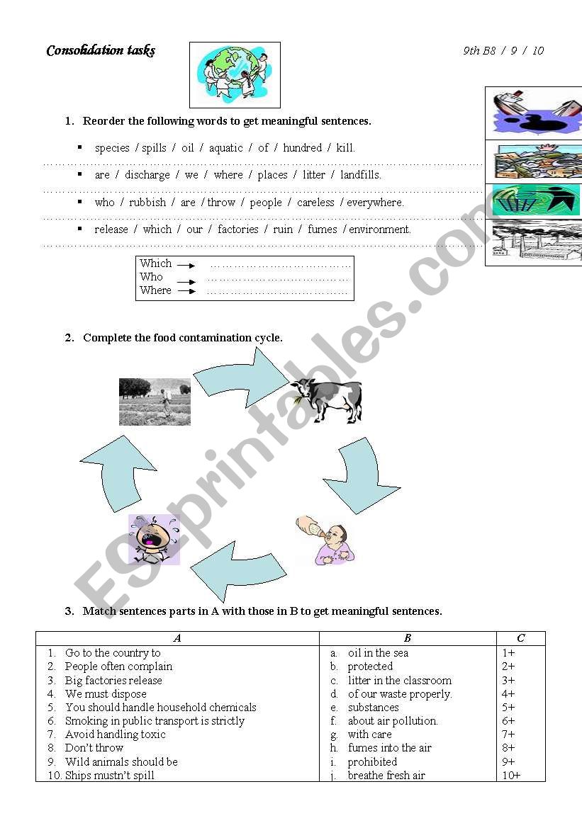 review   pollution worksheet