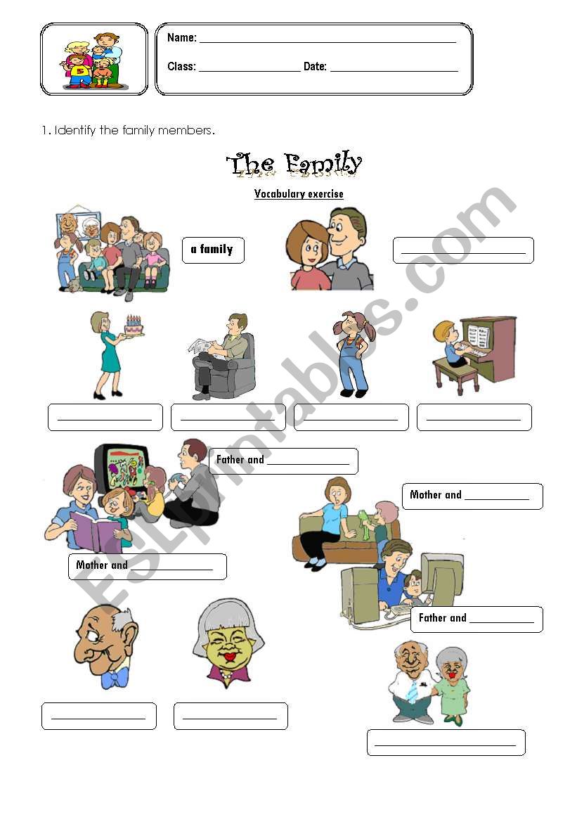 family members worksheet