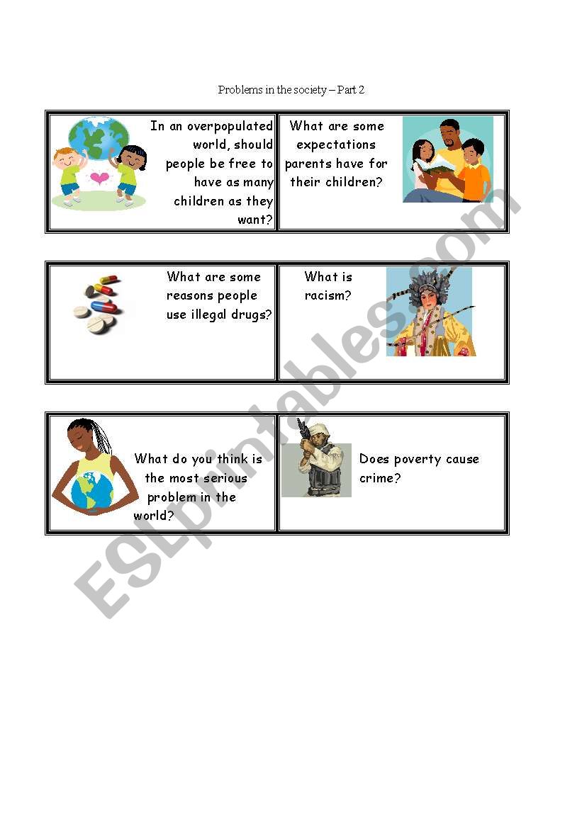 Social Problems Part 2 worksheet