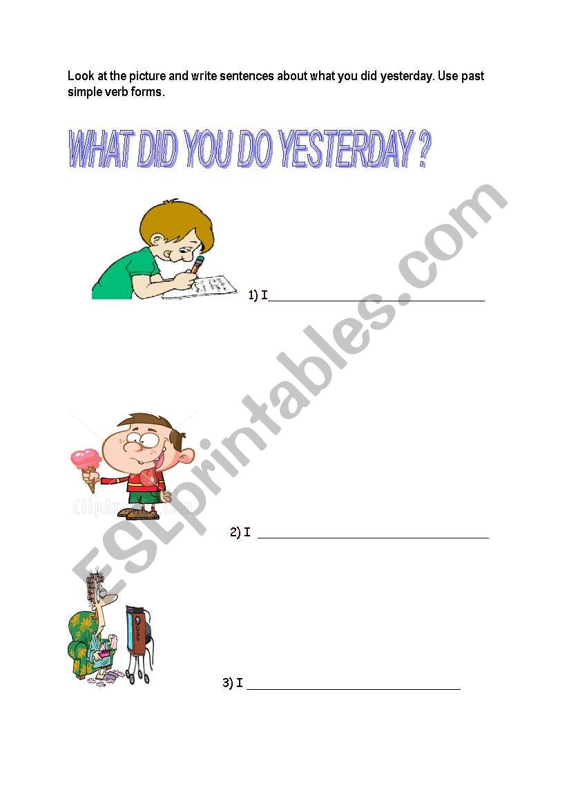 What did you do yesterday? worksheet