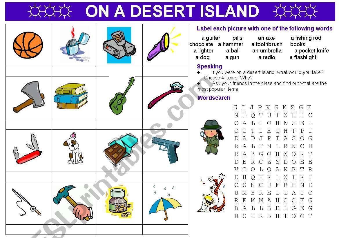 ON A DESERT ISLAND: vocabulary + speaking activity