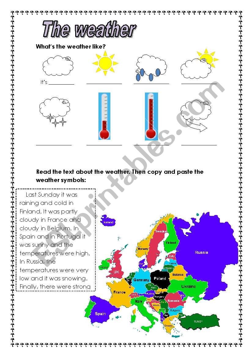 The weather in Europe -2 pages-