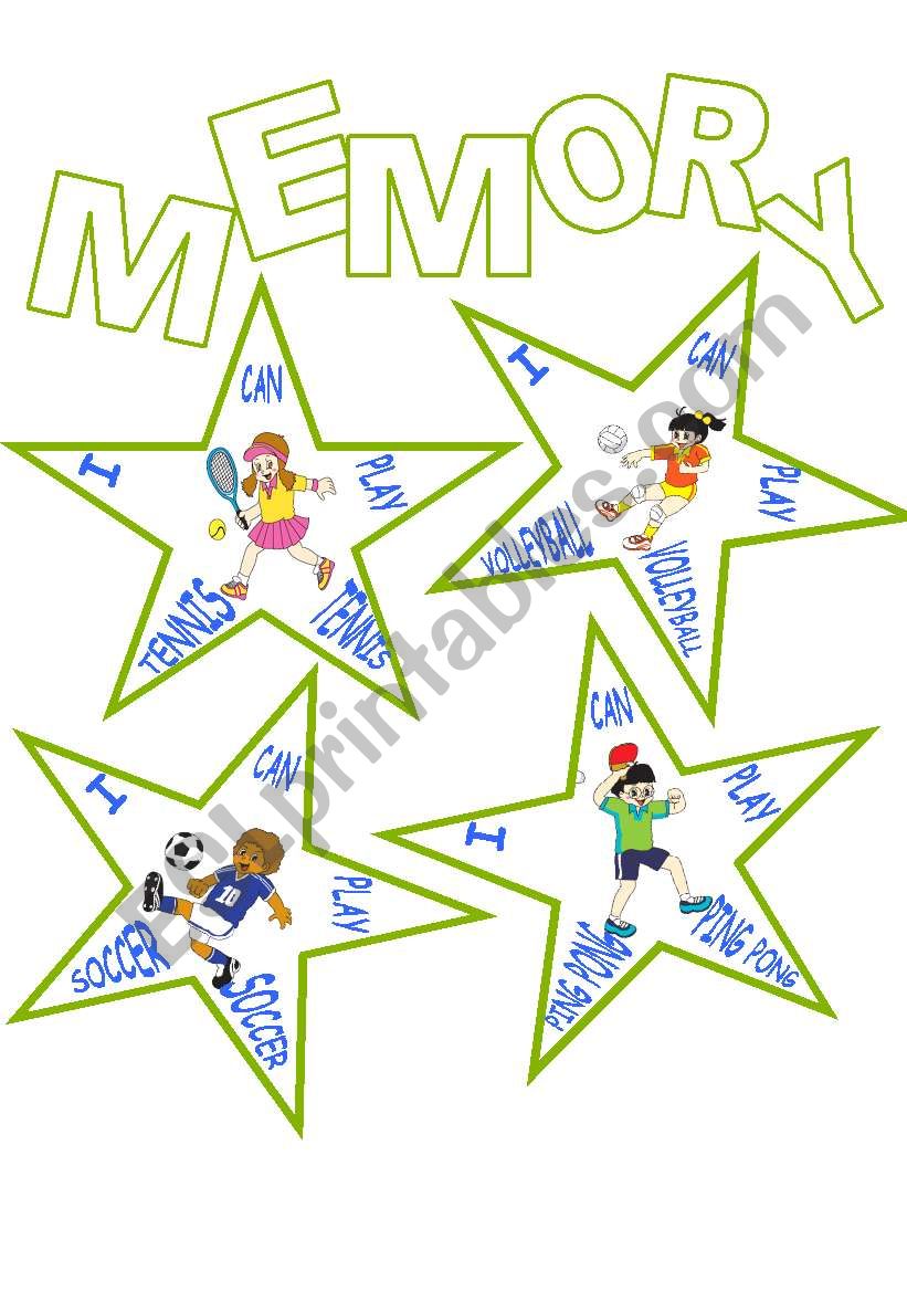 Sports Memory Cards worksheet