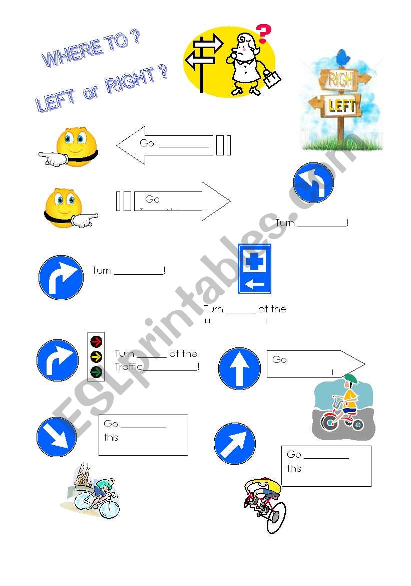 Giving directions worksheet