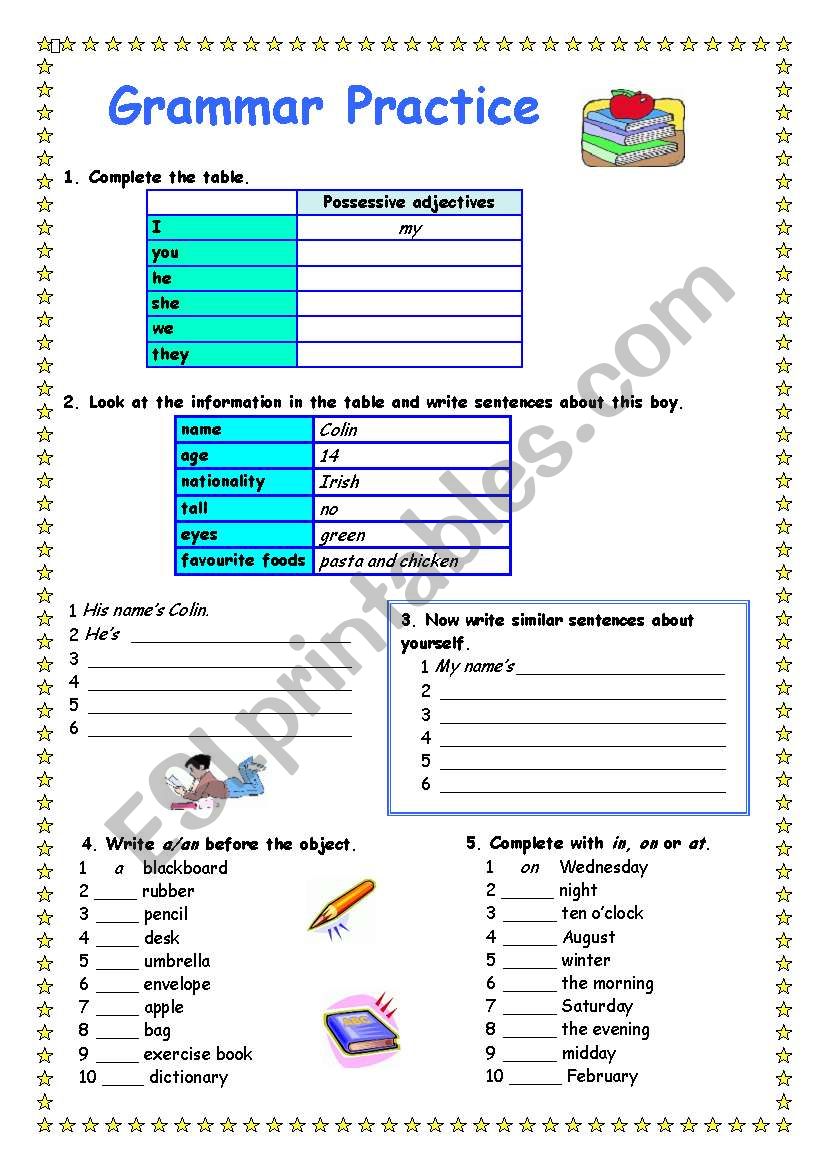 Grammar Practice worksheet