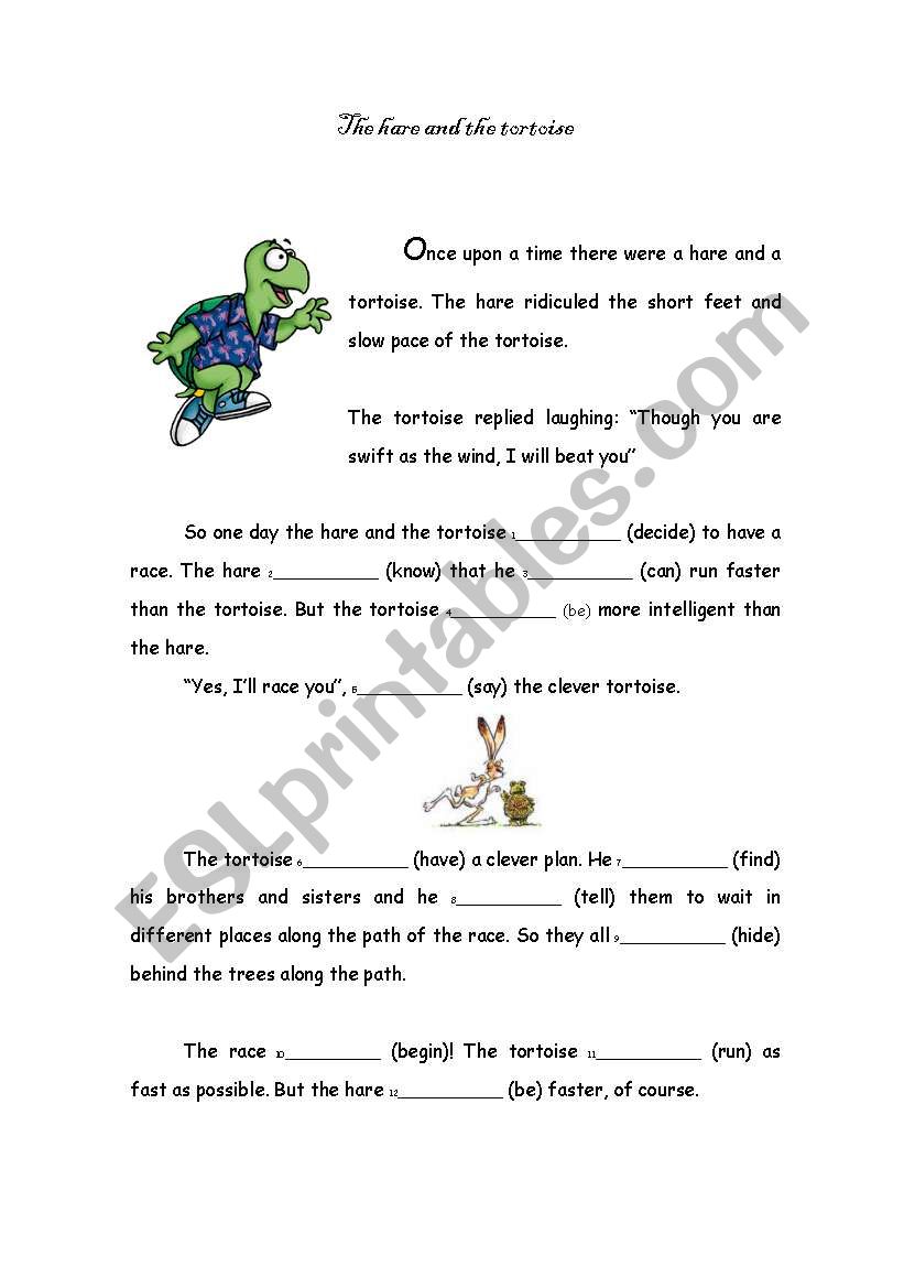 The Hare and the Tortoise worksheet