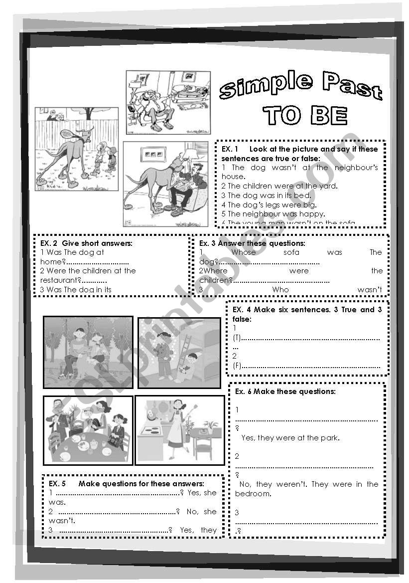 Simple Past TO BE worksheet