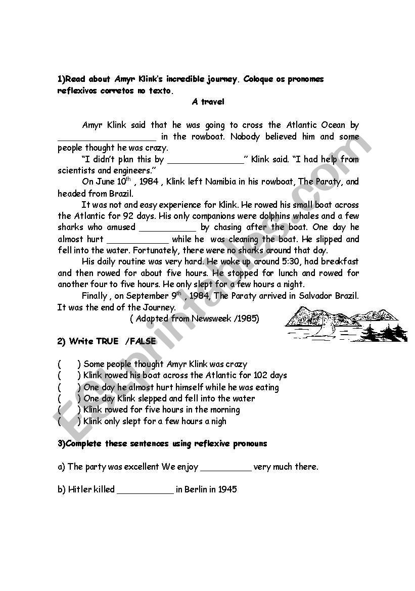 a travel  worksheet