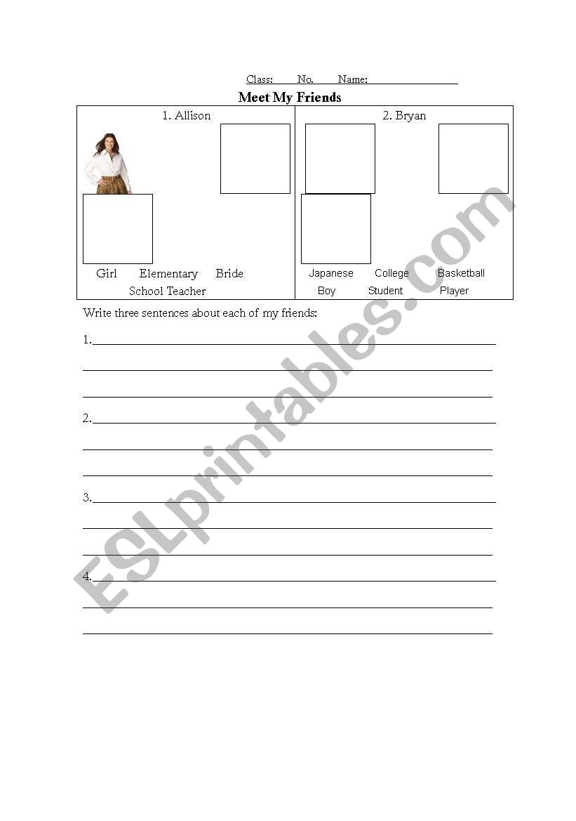 Meet my friends worksheet