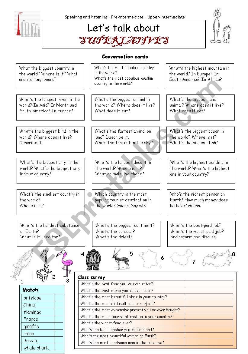 Lets talk about SUPERLATIVES worksheet