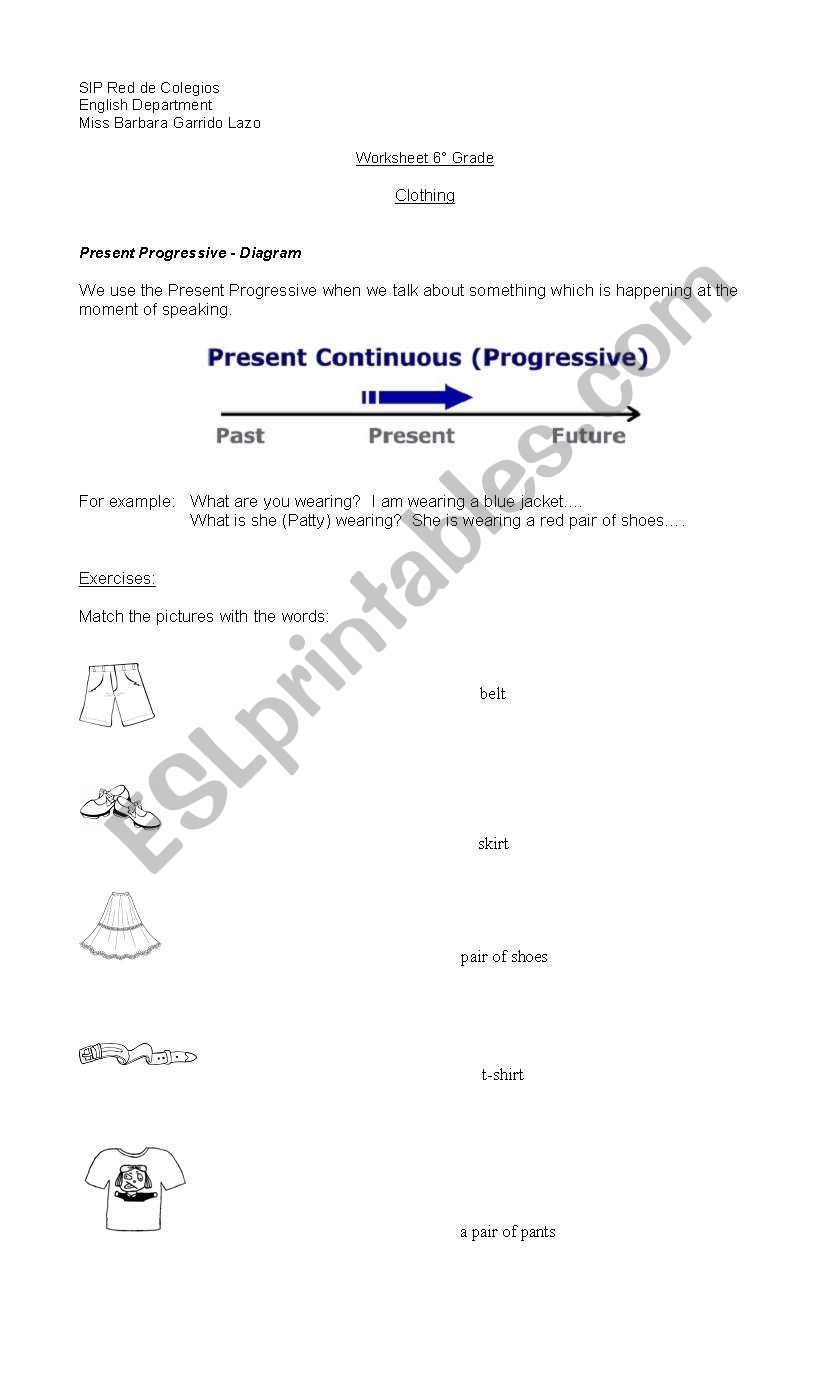 What are you wearing? worksheet
