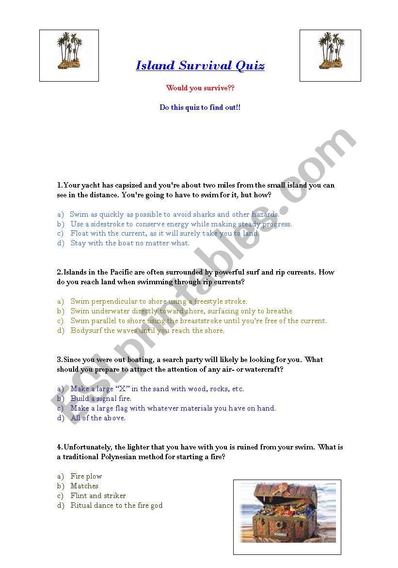 Islands worksheet