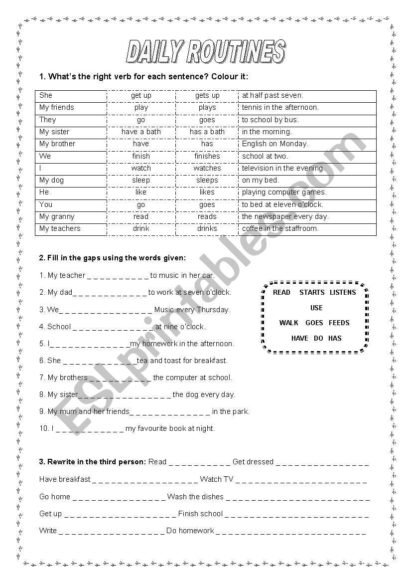 Time to revise Present Simple worksheet