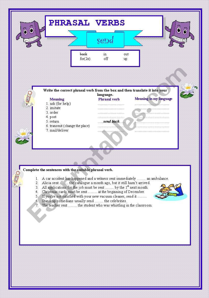 Phrasal verbs-SEND worksheet