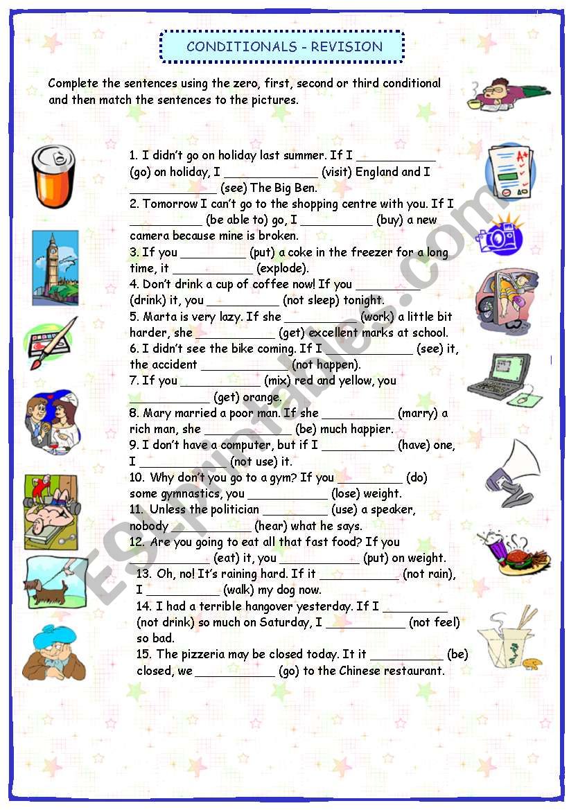 conditionals revision worksheet
