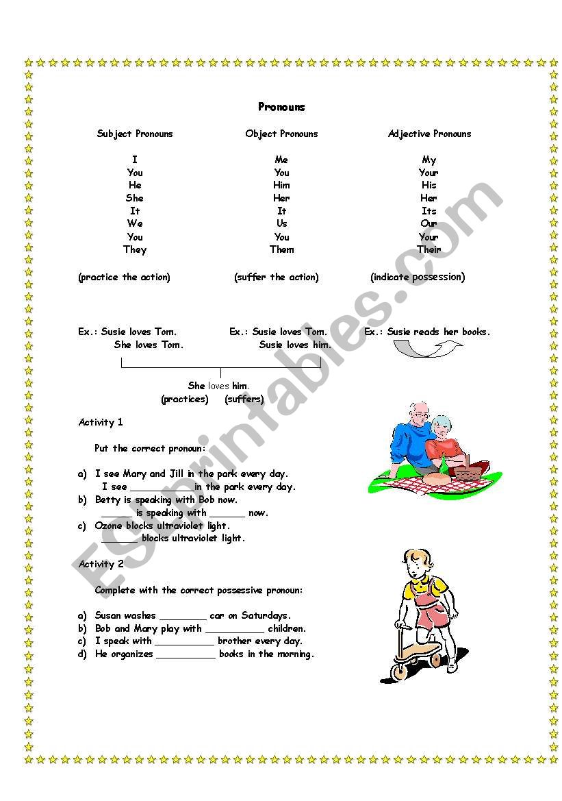 Pronouns worksheet