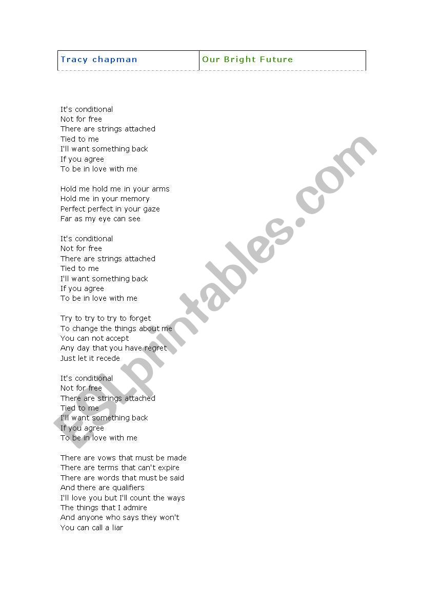 Tracy Chapman Our Bright Future