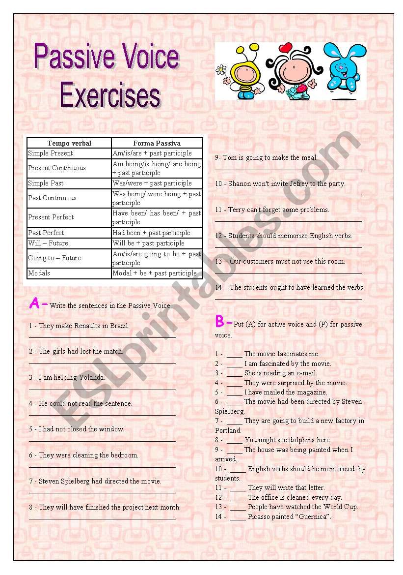 PASSIVE VOICE EXERCISE worksheet