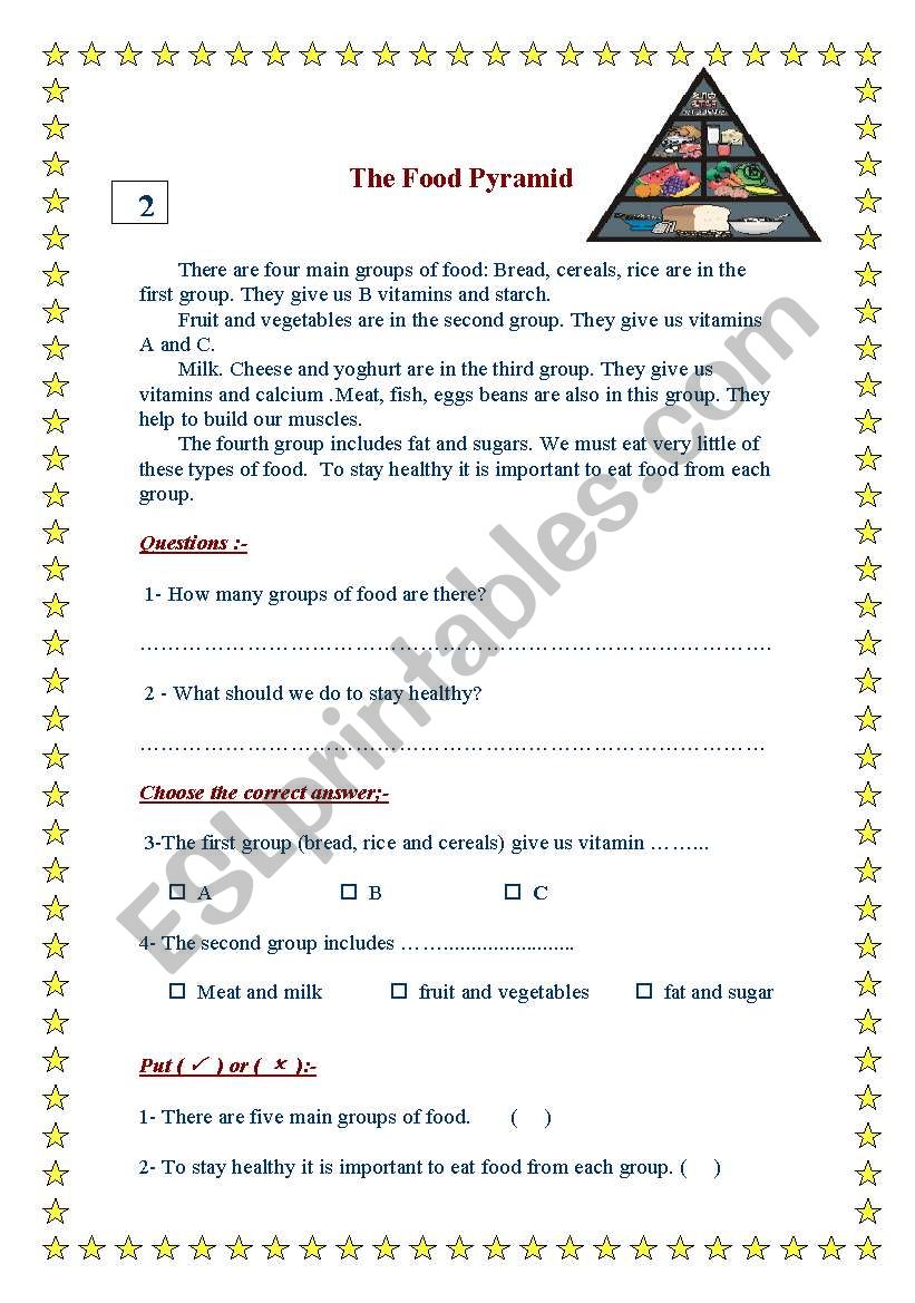 Comprehention 2 ( The Food Pyramid)