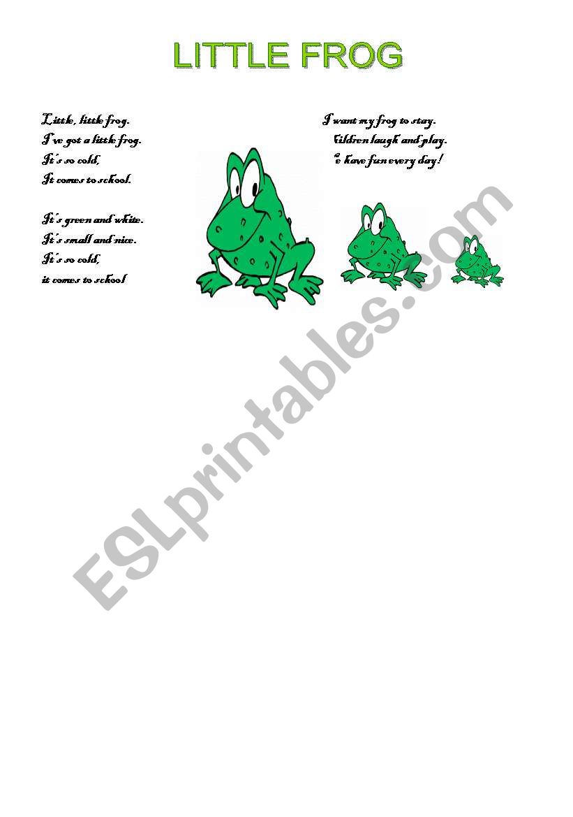 LITTLE FROG worksheet