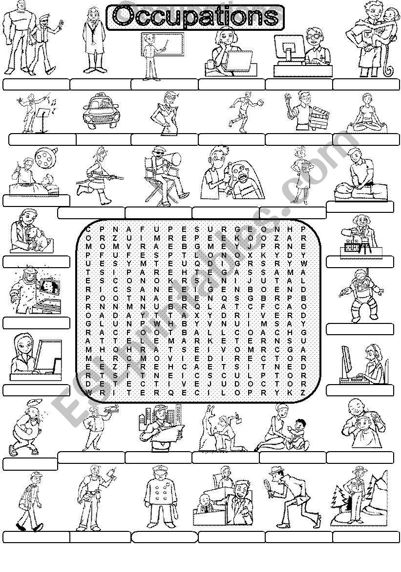 Wordsearch OCCUPATIONS worksheet