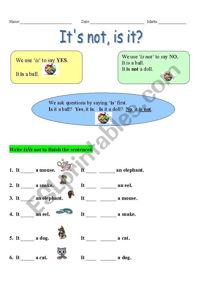 To Be-Affirmative/Negative worksheet