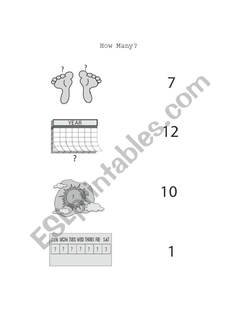 How Many? worksheet