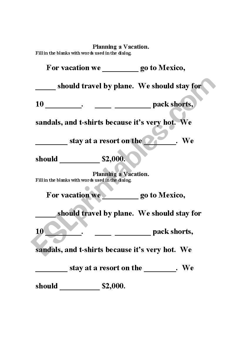 Should worksheet