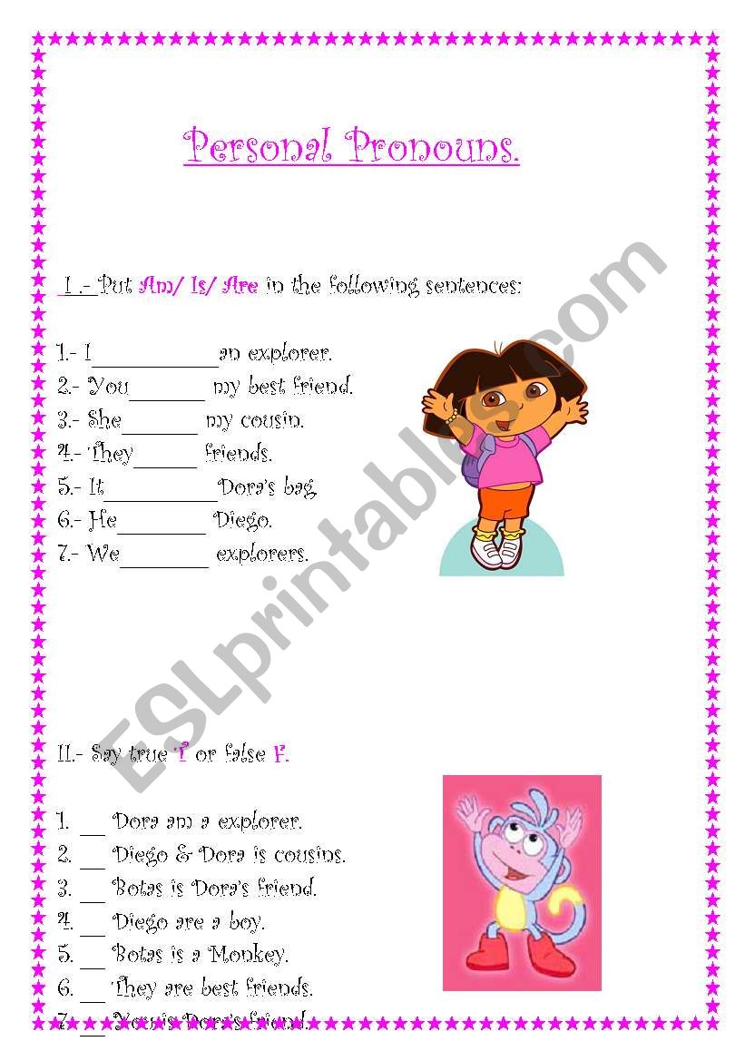 Personal Pronouns worksheet