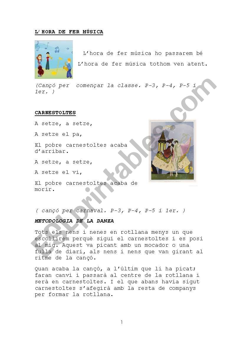 musica worksheet