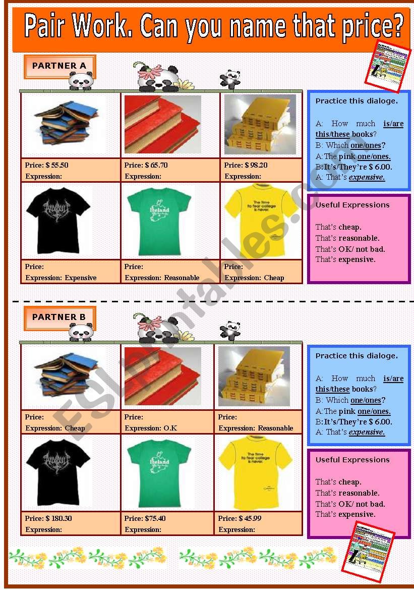 PAIR WORK. Can you name that price? (*including lesson plan*)